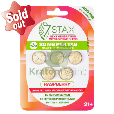 7Stax Nano Tech Mitragynine Raspberry Tablets 80mg 5 count