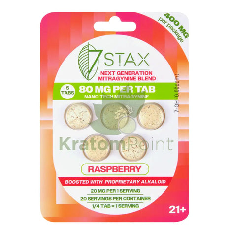 7Stax Nano Tech Mitragynine Raspberry Tablets 80mg 5 count