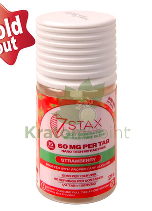 7Stax Nano Tech Mitragynine Strawberry Tablets 60mg 15 count kratom extract