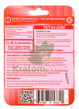 7Stax Nano Tech Mitragynine Strawberry Tablets 80mg 5 count