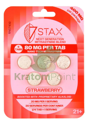 7Stax Nano Tech Mitragynine Strawberry Tablets 80mg 5 count