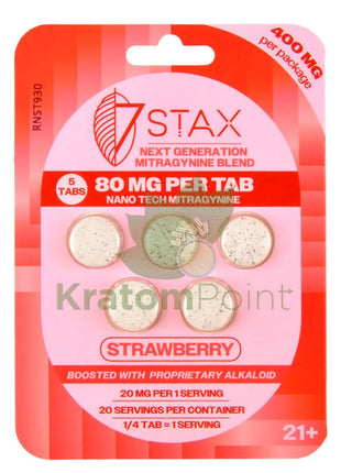 7Stax Nano Tech Mitragynine Strawberry Tablets 80mg 5 count