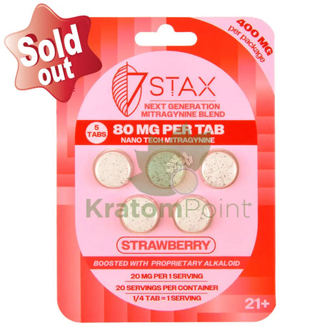 7Stax Nano Tech Mitragynine Strawberry Tablets 80mg 5 count