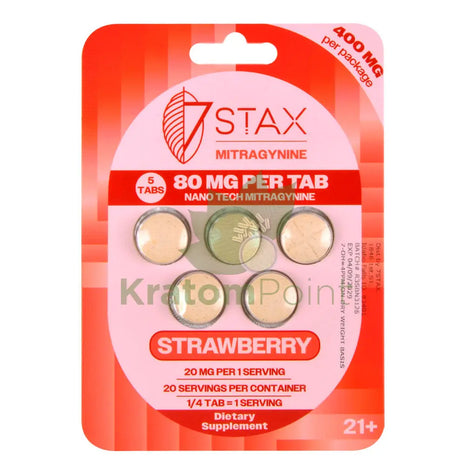 7Stax Nano Tech Mitragynine Strawberry Tablets 80mg 5 count - kratom extract