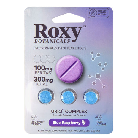 Roxy Botanicals 100mg Uriq Complex Blue Raspberry Tablets, 3ct