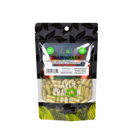 Earth Kratom Trainwreck Capsules 150 Count