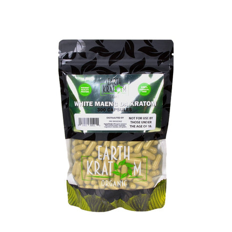 Earth Kratom White Maeng Da Capsules 300 Count