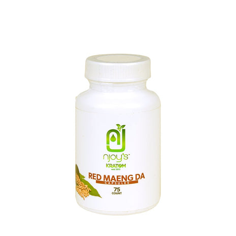 Njoys Red Maeng Da Kratom Capsules 75 Count