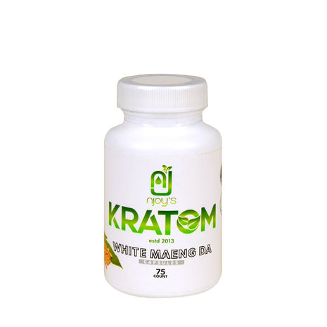 Njoys White Maeng Da Kratom Capsules 75 Count