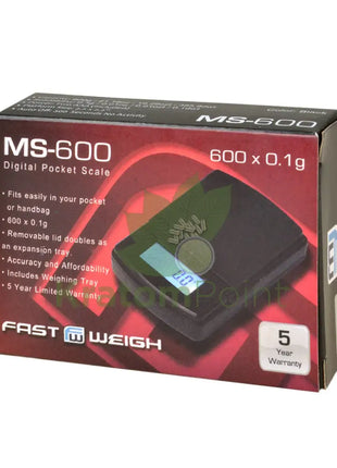 Fast Weigh MS-600 digital scale box back