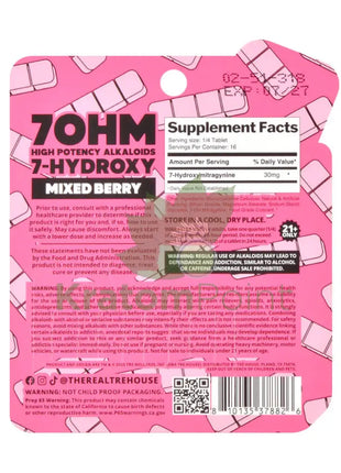 Bars 7OHM Mixed Berry High Potency 7-Hydroxy 30mg Chewable Tablets 5ct Hydroxy