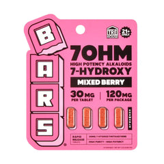 Bars 7OHM Mixed Berry High Potency 7-Hydroxy 30mg Chewable Tablets 5ct Hydroxy