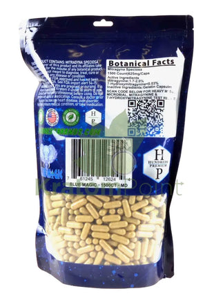 Blue Magic Green Maeng Da Kratom Capsules 1500 count Vitamins & Supplements
