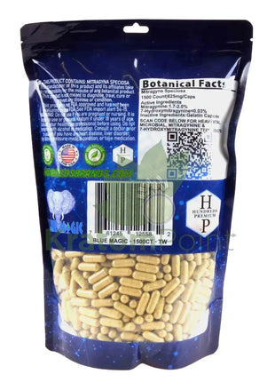 Blue Magic Trainwreck Kratom Capsules 1500 count Vitamins & Supplements