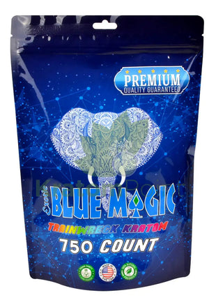 Blue Magic Trainwreck Kratom Capsules 750 Count Vitamins & Supplements