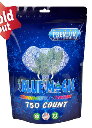 Blue Magic Trainwreck Kratom Capsules 750 Count Vitamins & Supplements