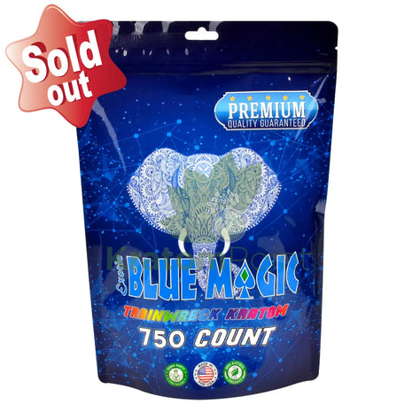 Blue Magic Trainwreck Kratom Capsules 750 Count Vitamins & Supplements