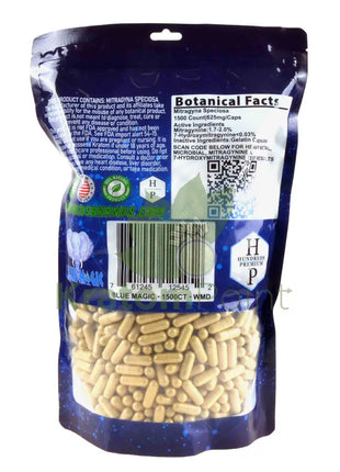 Blue Magic White Maeng Da Kratom Capsules 1500 count Vitamins & Supplements