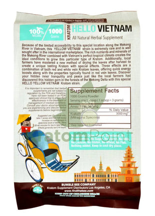 Bumble Bee Kratom Powder 1000G Hello Vietnam Bumble Bee