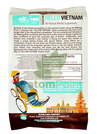 Bumble Bee Kratom Powder 1000G Hello Vietnam Bumble Bee