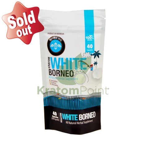Bumble Bee White Borneo 40 count Kratom capsules