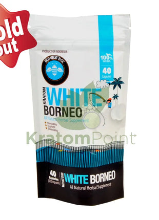 Bumble Bee White Borneo 40 count Kratom capsules