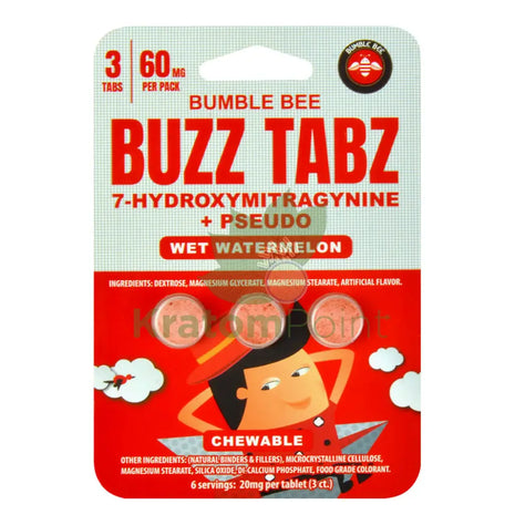 Buzz Tabz 7-Hydroxy + Pseudo 60mg Wet Watermelon 3ct tablets Hydroxy