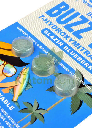 Buzz Tabz 7-Hydroxymitragynine 60mg Blazin Blueberry 3ct tablets Hydroxy