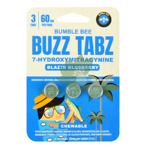 Buzz Tabz 7-Hydroxymitragynine 60mg Blazin Blueberry 3ct tablets Hydroxy