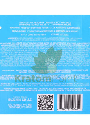 Buzzers 25mg Botanical Extract Mixed Berry Tablets 2ct Cats claw