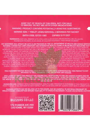 Buzzers 25mg Botanical Extract Strawberry Tablets 2ct general merchandise