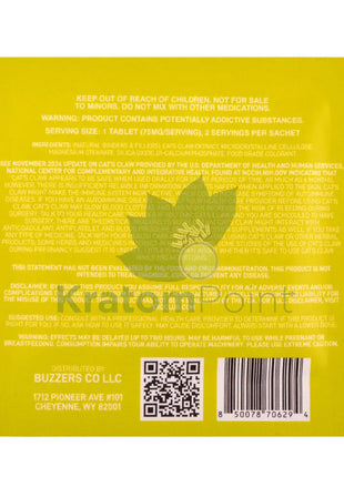 Buzzers 75mg Botanical Extract Mango Melons Tablets 2ct - Cats claw