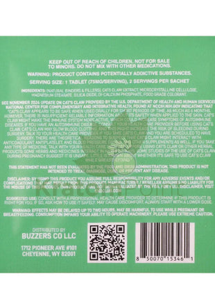 Buzzers 75mg Botanical Extract Wonderful Watermelon Tablets 2ct - Cats claw