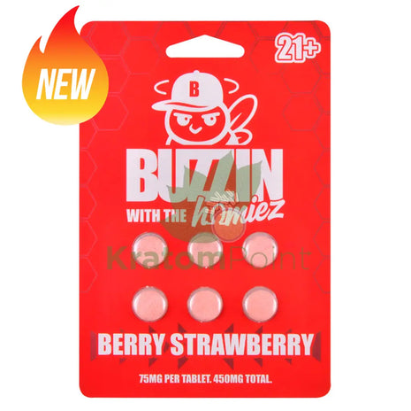 Buzzin With The Homies 75mg Berry Strawberry Tablets 6ct Cats claw