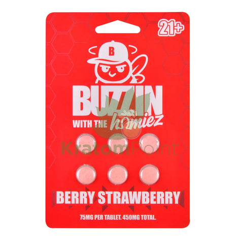 Buzzin With The Homies 75mg Berry Strawberry Tablets 6ct Cats claw