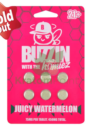 Buzzin With The Homies 75mg Juicy Watermelon Tablets 6ct Cats claw