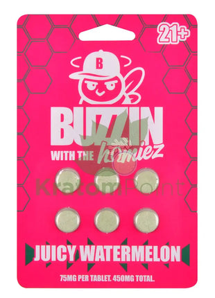 Buzzin With The Homies 75mg Juicy Watermelon Tablets 6ct Cats claw