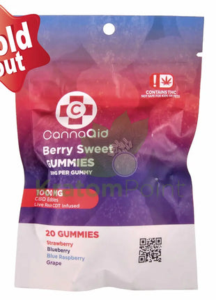 CannaAid Berry Sweet 1000mg CBD Gummies 20ct CBD