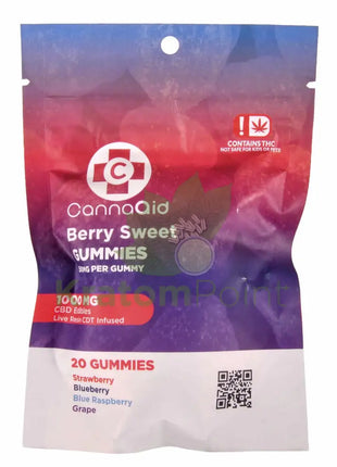CannaAid Berry Sweet 1000mg CBD Gummies 20ct CBD
