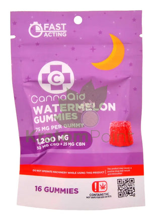 CannaAid CBD + CBN Watermelon 1200mg CBD Gummies 16ct CBD