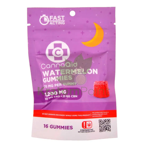 CannaAid CBD + CBN Watermelon 1200mg CBD Gummies 16ct CBD