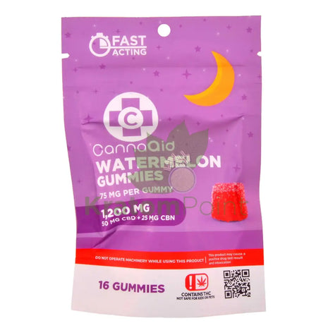 CannaAid CBD + CBN Watermelon 1200mg CBD Gummies 16ct CBD