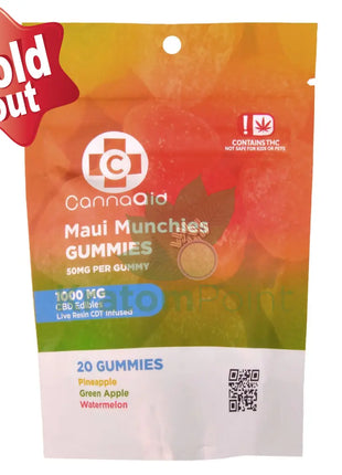 CannaAid Maui Munchies 1000mg CBD Gummies 20ct CBD