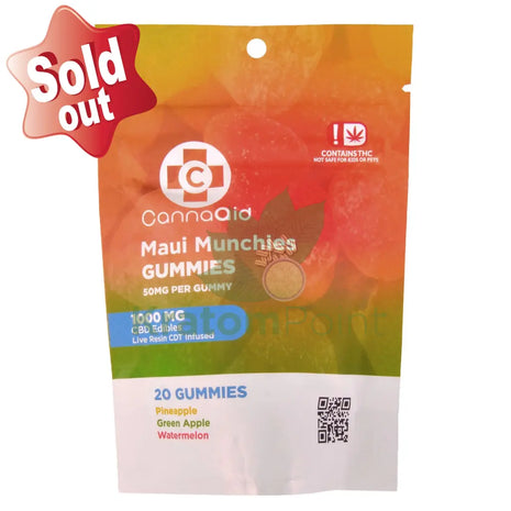 CannaAid Maui Munchies 1000mg CBD Gummies 20ct CBD