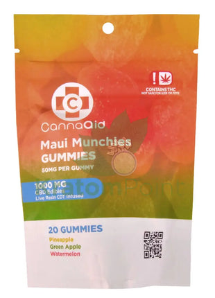 CannaAid Maui Munchies 1000mg CBD Gummies 20ct CBD