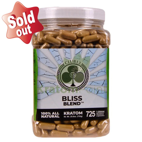 Club 13 Bliss Blend Kratom Capsules 725 count