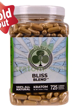 Club 13 Bliss Blend Kratom Capsules 725 count