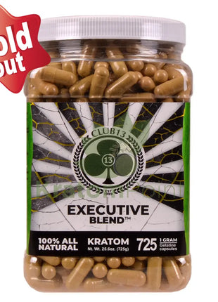 Club 13 Executive Blend Kratom Capsules 725 count