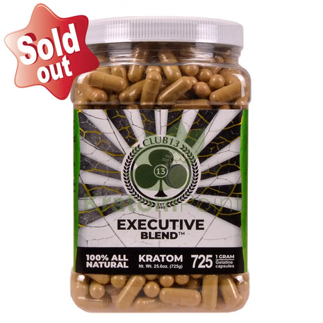 Club 13 Executive Blend Kratom Capsules 725 count