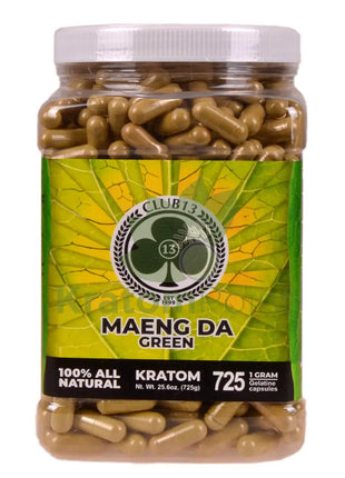 Club 13 Green Maeng Da Kratom Capsules 725 count